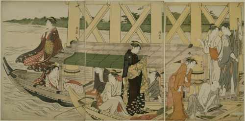 Pleasure Boats below Azuma Bridge, c. 1784.