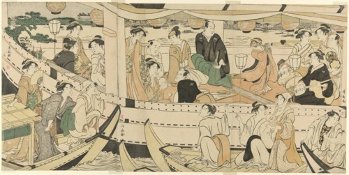 An Actors' Boating Party on the Sumida River, c. 1789.