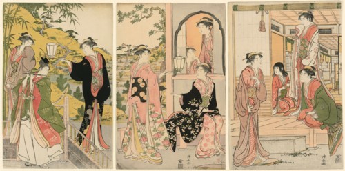 A Modern Version of Ushiwakamaru Serenading Princess Joruri, c. 1785.