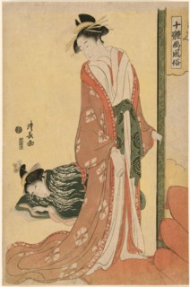 Courtesan Going to Bed, from the series "Ten Types of Beauties in Pictures (Jittai e-fuzoku)", c. 1794.