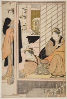 Women Viewing a Snowy Garden from a Parlor, c. 1786.