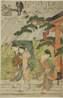 Sudden Shower at Mimeguri Shrine, c. 1787.