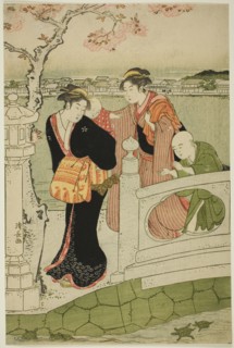 Women and Children on the Causeway at Shinobazu Pond, c. 1788.