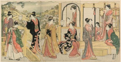 A Modern Version of Ushiwakamaru Serenading Princess Joruri, c. 1785.