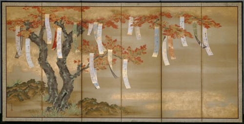 Autumn Maples with Poem Slips, c. 1675.