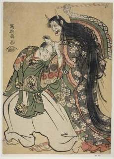 Demon Woman Beating a Samurai, 1794.