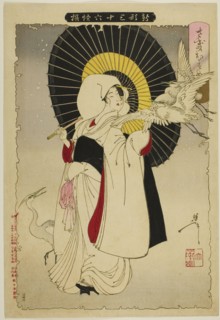 Heron Maiden from the series "New Forms of Thirty-Six Ghosts", 1889.