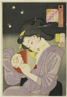 Delighted (Ureshiso), from the series "Thirty-two Aspects of Women (Fuzoku sanjuniso)", 1888.