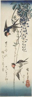 Swallows and wisteria, 1840s.