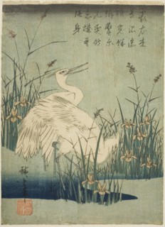White herons and iris, c. 1830s.