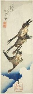 Flying geese and full moon, early 1830s.