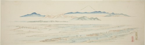 Village of Tamagawa (Tamagawa no sato), from an untitled series of famous views of the Edo suburbs, c. 1839/40.