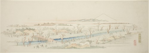 View of Koganei (Koganei no kei), from an untitled series of famous views of the Edo suburbs, c. 1839/40.