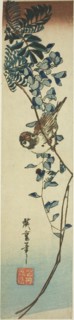 Sparrow and wisteria, 1840s.