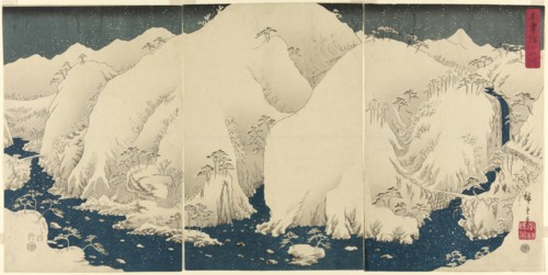 Mountain and River on the Kiso Road (Kisoji no yamakawa), 1857.