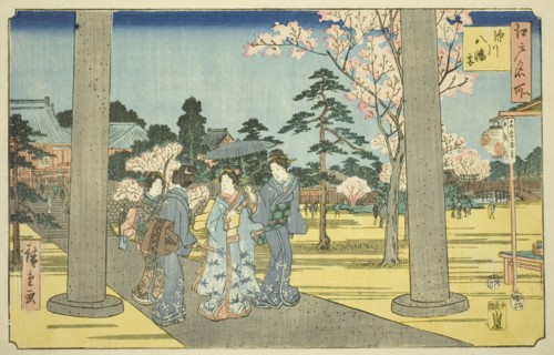 Fukagawa Hachiman Shrine (Fukagawa Hachimangu), from the series "Famous Places in Edo (Edo meisho)", 1854.