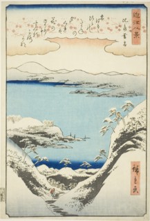 Evening Snow at Hira (Hira bosetsu), from the series "Eight Views of Omi (Omi hakkei)", 1857.