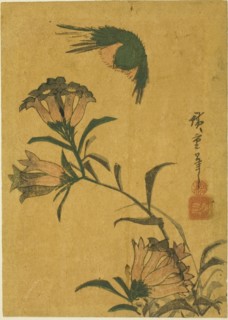 Bird and gentian, c. 1830s.
