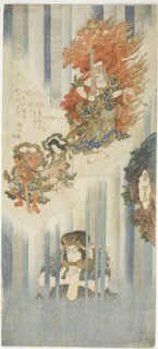 The actors Ichikawa Danjuro VII as Mongaku and Matsumoto Koshiro V as Fudo Myoo, c. 1829/32.