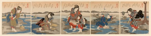 Low Tide at Susaki - A Set of Five (Shiohi goban no uchi), c. 1828/30.