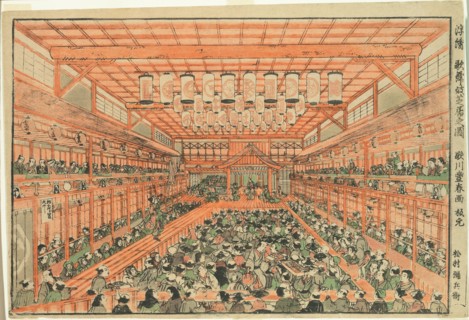 Perspective Picture of a Kabuki Theater (Uki-e Kabuki shibai no zu), c. 1776.