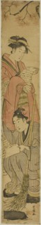 Young couple as Kanzan and Jittoku, early 19th century.