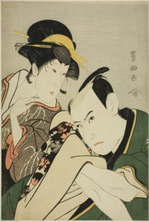 Ichikawa Yaozo III in the Role of Takebe Genzo and Iwai Kiyotaro in the Role of Tonami, 1796.