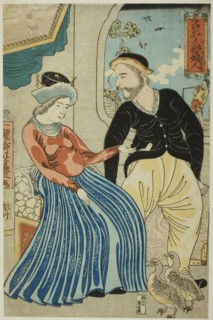 Russian's Love for a Lady (Oroshiyajin fujin wo aisu), 1860.