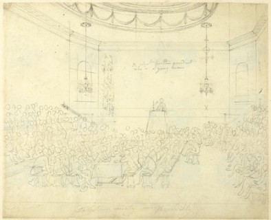 Study for Debating Society in Piccadilly, from Microcosm of London, c. 1808.