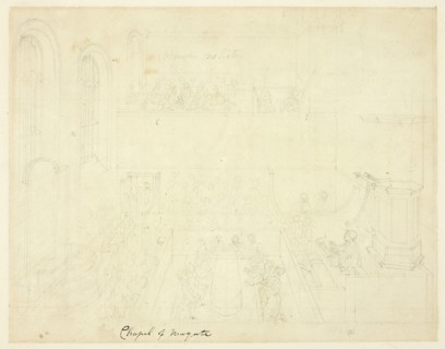 Study for Chapel of Newgate, from Microcosm of London, c. 1809.
