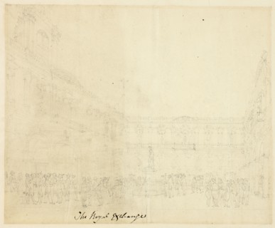 Study for The Royal Exchange, from Microcosm of London, c. 1809.