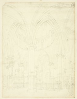 Study for Temple Church, from Microcosm of London, c. 1809.