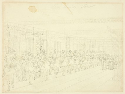 Study for Horse Armory Tower, from Microcosm of London, c. 1809.