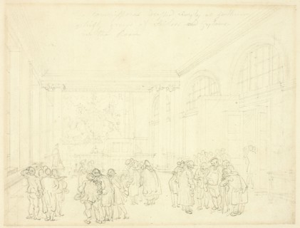 Study for Excise Office, Broad Street, from Microcosm of London, c. 1810.