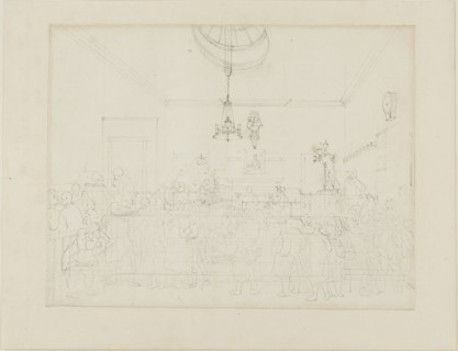 Study for Bow Street Office, from Microcosm of London, c. 1808.