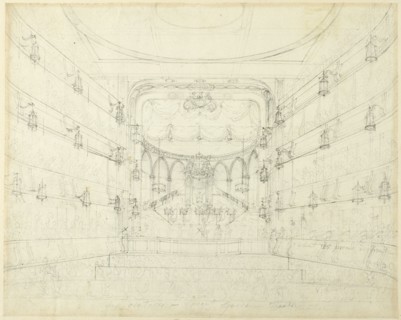 Study for An Oratorio-Covent Garden Theater, from Microcosm of London, c. 1808.