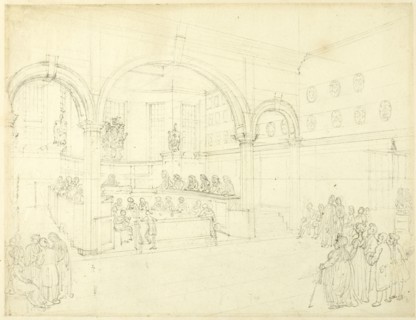 Study for Doctor's Commons, from Microcosm of London, c. 1808.