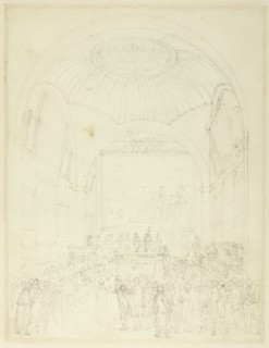Study for Common Council Chamber, Guild Hall, from Microcosm of London, c. 1808.