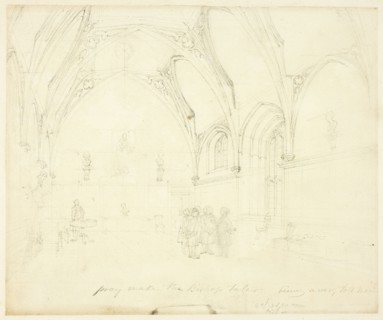 Study for Lambeth Palace, from Microcosm of London, c. 1808.