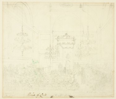 Study for House of Lords, from Microcosm of London, c. 1809.