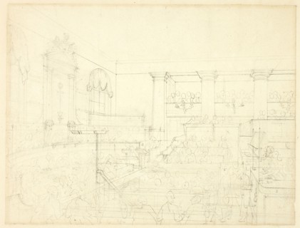 Study for Old Bailey, from Microcosm of London, c. 1809.