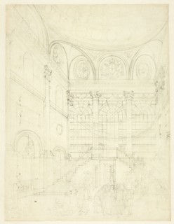 Study for Session House, Clerkenwell, from Microcosm of London, c. 1809.