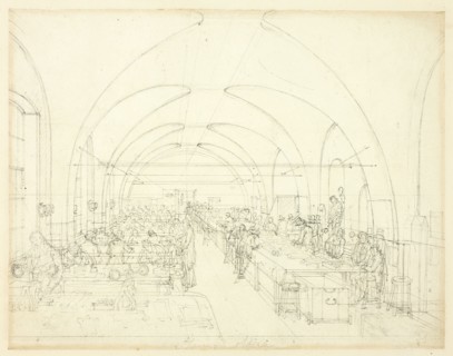 Study for Stamp Office, from Microcosm of London, c. 1809.