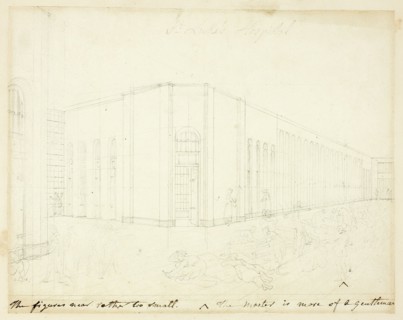 Study for St. Luke's Hospital, from Microcosm of London, c. 1809.