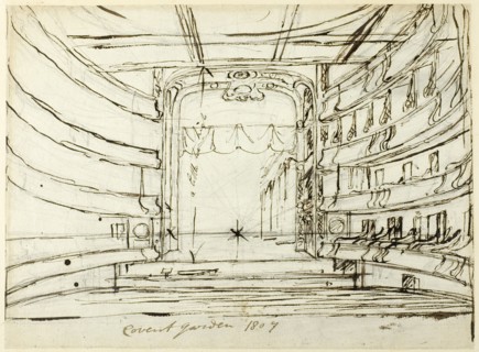 Study for Covent Garden Theatre, from Microcosm of London, 1807.