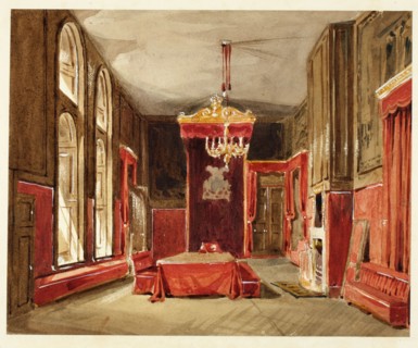 Study for Drawing Room, St. James, from Microcosm of London, c. 1809.
