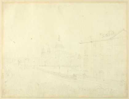 Study for Fire in London, from Microcosm of London, c. 1808.