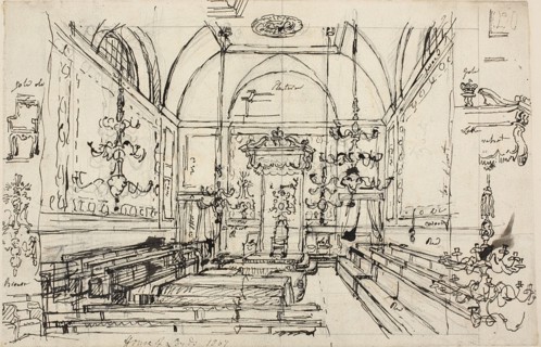 Study for the House of Lords, 1807 (recto); c. 1807 (verso).
