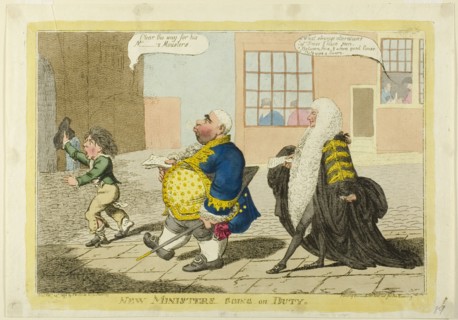 New Ministers Going on Duty, published February 14, 1806.