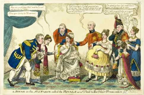 A Scene in the New Farce Called The Rivals, 1819.
